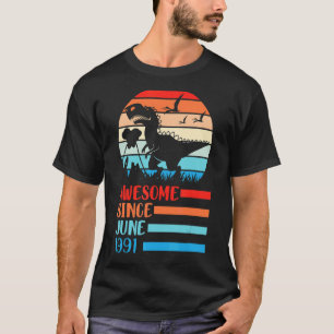 Dinosaurus Geweldige sinds juni 1991 Happy Birthda T-shirt