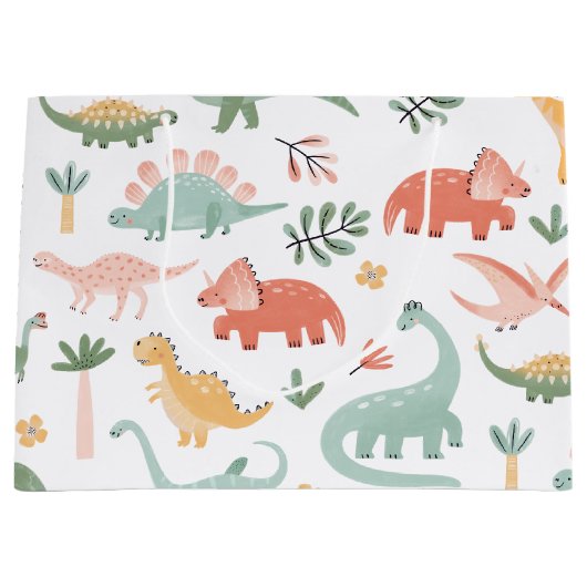 Dinosaurus Gift Bag Groot Cadeauzakje (Voorkant)