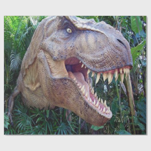 Dinosaurus glanzend inpakpapier voor kinderen