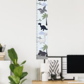 Dinosaurus Gray/Blue Growth Chart Keep at 8x44! Poster (Thuiskantoor)