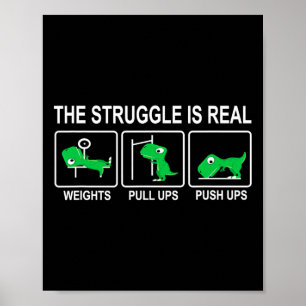 Dinosaurus Gym Dino Workout Pret Fun Krachtman De Poster