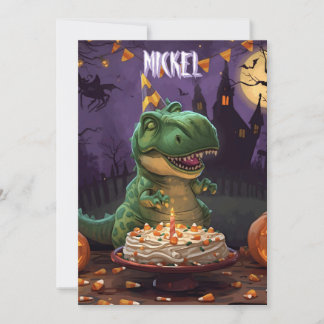 Dinosaurus Halloween verjaardagskaart voor kindere Kaart