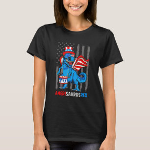 Dinosaurus Happy 4th van juli Jongens Kinder Manne T-shirt
