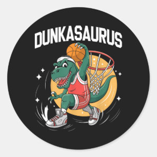 Dinosaurus Honkbal Liefhebber Dunkasaurus Grappige Ronde Sticker