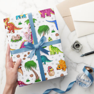 Dinosaurus Inpakpapier, Kinderen Dino Cadeauverpak Cadeaupapier