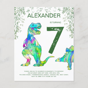 Dinosaurus jungle Verjaardagsfeest Budget Flyer