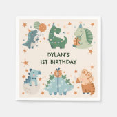 Dinosaurus Kind verjaardagsfeestje Servet (Voorkant)