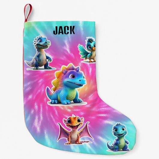 DINOSAURUS KINDER GEPERSONALISEERD KLEINE KERSTSOK (Voorkant)