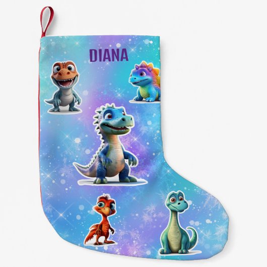 DINOSAURUS KINDER GEPERSONALISEERD KLEINE KERSTSOK (Voorkant)