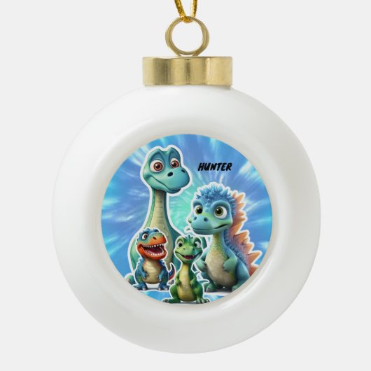 DINOSAURUS KINDER ORNAMENT GEPERSONALISEERD (Voorkant)
