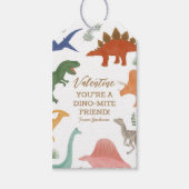 Dinosaurus Kinder Valentijnsdag Cadeaulabel (Voorkant)