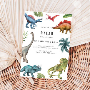 Dinosaurus Kinderen Verjaardagsfeest Uitnodiging