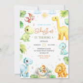 Dinosaurus Kinderen Verjaardagsuitnodiging Kaart (Voorkant)