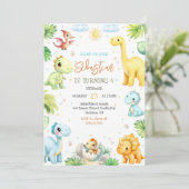 Dinosaurus Kinderen Verjaardagsuitnodiging Kaart (Staand voorkant)