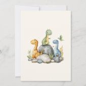 Dinosaurus komt binnenkort uit Baby Jongensfeest Kaart (Achterkant)