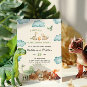 Dinosaurus komt binnenkort uit Ei Baby Shower Uitn Kaart