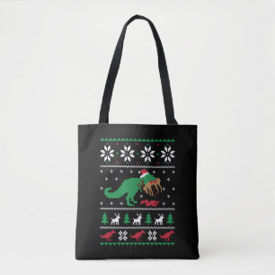 Dinosaurus Lelijke Kerstmis Grappige Kerstmis Draagtas