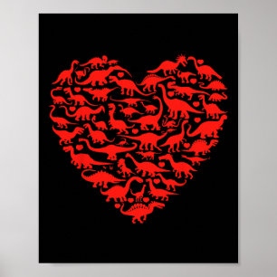 Dinosaurus Liefde Hart T Rex Schattige Valentijnsd Poster
