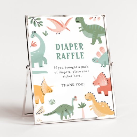 Dinosaurus Luier Raffle Poster