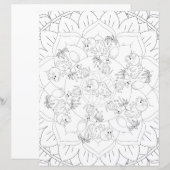 Dinosaurus Mandala Pret Fun Relaxerende Kleurplaat (Voorkant / Achterkant)