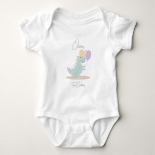 Dinosaurus Meisje Roze Blauw Lila Verjaardagsfeest Romper