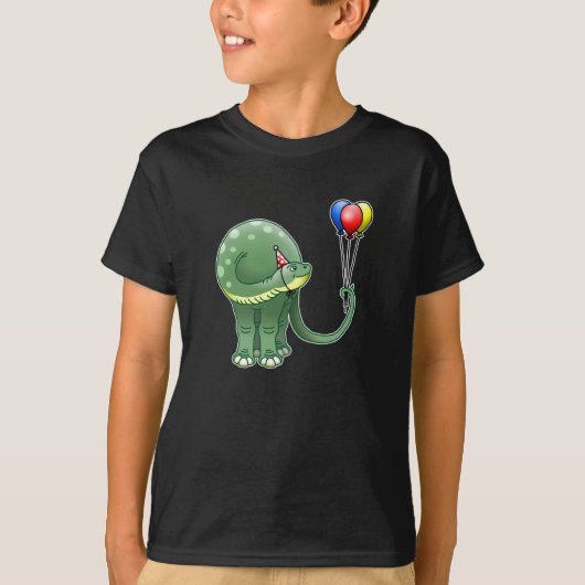 Dinosaurus met ballonnen t-shirt (Voorkant)