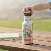 Dinosaurus met monogram waterfles