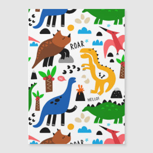 Dinosaurus naadloos patroon magnetische uitnodiging