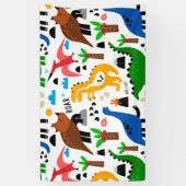 Dinosaurus naadloos patroon spandoek (Verticaal)