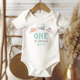 Dinosaurus One-A-Saurus 1e Verjaardag Baby Romper