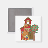 Dinosaurus op school t-shirts en geschenken magneet (Voorkant / Achterkant)