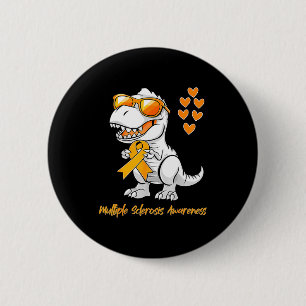 Dinosaurus Oranje Lint Ondersteuning Multiple Scle Ronde Button 5,7 Cm