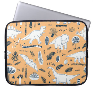 Dinosaurus & palmbladeren: leuk patroon laptop sleeve