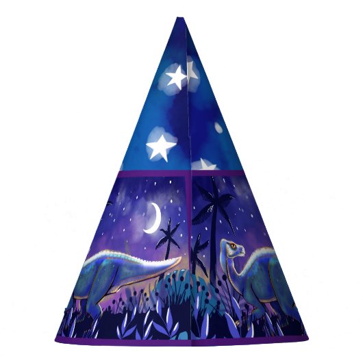 Dinosaurus Party Pet Feesthoedjes (Achterkant)