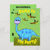 Dinosaurus Party uitnodiging (Voorkant / Achterkant)