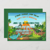 Dinosaurus Party uitnodiging (Voorkant / Achterkant)