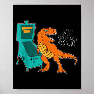 Dinosaurus Pinball Wizard Arcade Machine Speler Af Poster
