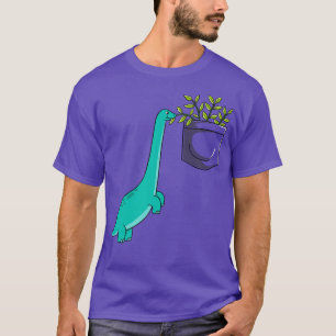 Dinosaurus planten in pocket t-shirt