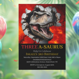 Dinosaurus printbare verjaardag kaart