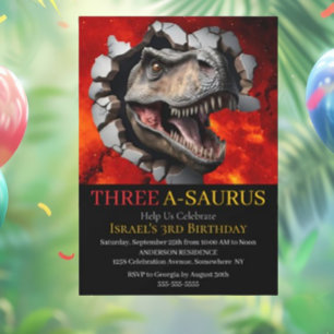 Dinosaurus printbare verjaardag kaart