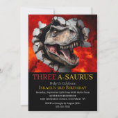 Dinosaurus printbare verjaardag kaart (Voorkant)