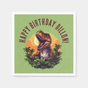 Dinosaurus Rawr Verjaardagspapier Servet