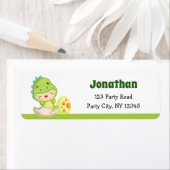 Dinosaurus retouradreslabels (Schattige Baby Egg) Etiket (Insitu)