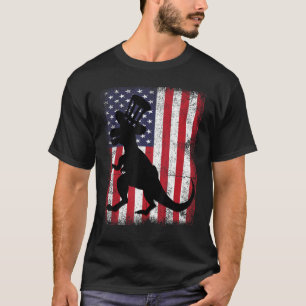 Dinosaurus Rex 4 juli Amerikaanse vlaggenjongen T-shirt