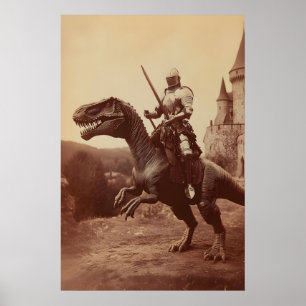 Dinosaurus Ridder Kunstprint Gotische Jurassische  Poster