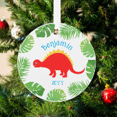 Dinosaurus Rode Stegosaurus Foto Keepsake Kerstmis Ornament