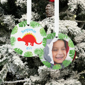 Dinosaurus Rode Stegosaurus Foto Keepsake Kerstmis Ornament