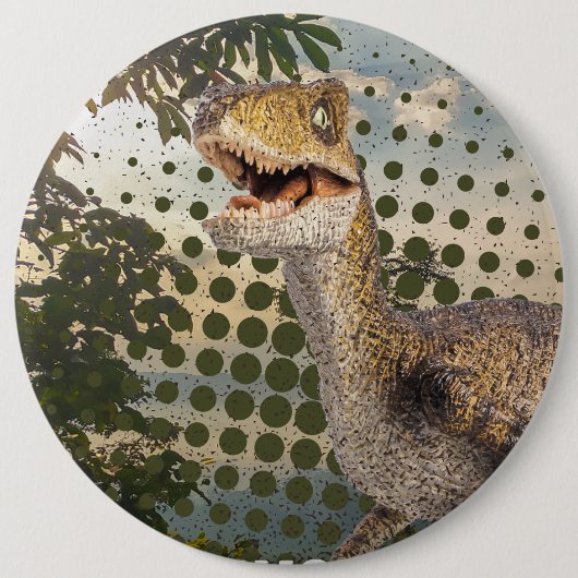 dinosaurus ronde button 6,0 cm (Voorkant)