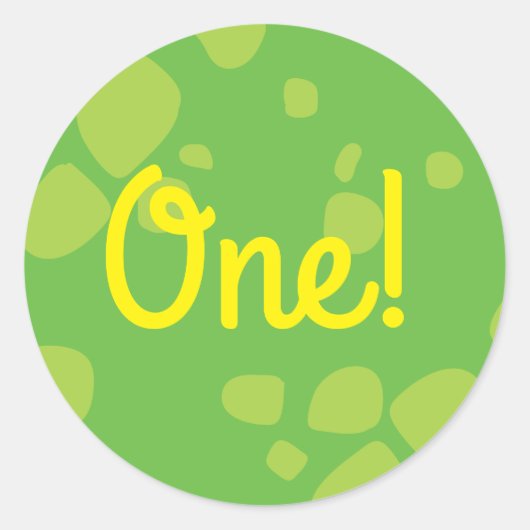 Dinosaurus Schattige 1e Verjaardag Dank u Sticker  (Voorkant)