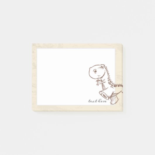 dinosaurus, schattige dinosaurus,  stijl post-it® notes (Voorkant)